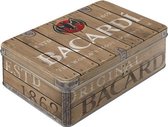Bewaarblik - Bacardi – Wood Barrel Logo - zeer mooie model en vintage look. relief uitgevoerd
