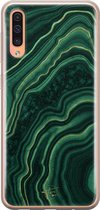 Samsung Galaxy A70 siliconen hoesje - Agate groen - Soft Case Telefoonhoesje - Groen - Print
