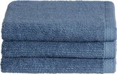 Seahorse Ridge handdoeken 60x110 cm - Set van 3 - Jeans blauw