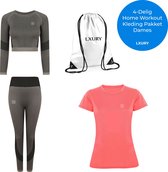 LXURY Dames Workout Sport set kleding - Maat L - Sportkleding - Sportbroek - Sportoutfit - Sportlegging - Sportshirt + Gratis sporttas