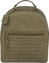 BURKELY CROCO CASSY BACKPACK Dames Leren Rugzak - Groen