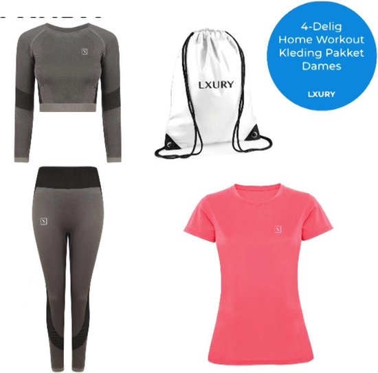 LXURY Dames Home Workout Kleding Pakket - Maat S - Sportkleding - 4 Delig -  + Gratis... | bol.com