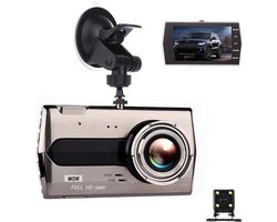 TechU™ Dashcam M14 Pro Dual Camera – Dashboardcamera – 4.0 inch IPS Scherm – Full HD 1080p – Loop Recording – Nachtvisie – Bewegingssensor – G-sensor – Autocamera Voor én Achter - voor auto