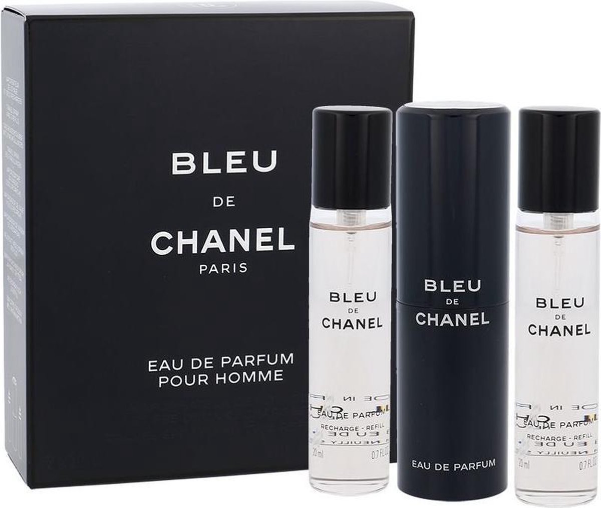 Chanel Bleu de Chanel Geschenkset - Eau de Parfum - Herenparfum - 3 x 20 ml  - Navulbaar