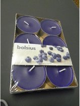 Bolsius Geparfumeerde Waxinelichtjes - Blueberry - 24 Stuks - 4x 6 Stuks