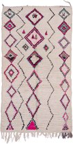 Vloerkleed Vintage - Marokkaans Vloerkleed - 230 x 130 cm - Handgemaakt, Kleurrijk & Uniek - Gemaakt van 100% wol - Hoogpolig Azilal Tapijt - Berber Vloerkleed
