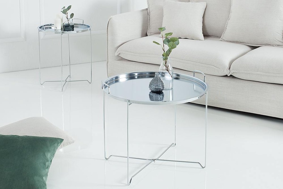 Zilver salontafel 56 cm dienbladtafel Afneembaar tafelblad