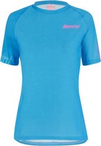 Santini Fietsshirt korte mouwen Dames Blauw Roze - Sasso S/S Jersey for woman - M