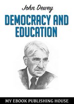Boekomslag van 'Democracy and Education' door John Dewey, met een portret van John Dewey.