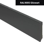 Hoge plinten - MDF - Moderne plint 90x15 mm - Zwart - Voorgelakt - RAL 9005 - Per 5 stuks 2,4m