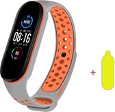 Royal supplies M5- Stappenteller - Activity Tracker - Fitness tracker- Smartwatch - Screenprotector- Grijs/Oranje