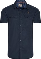 Mezaguz-Heren Overhemd-Korte mouw-Cais-Light Navy