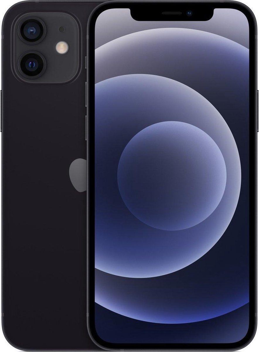 Siliconen back cover case - Geschikt voor iPhone 12 mini - TPU hoesje - Zwart