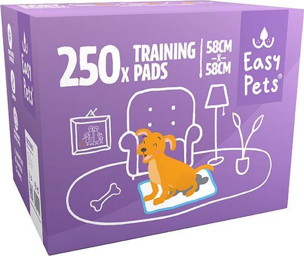 Easypets Puppy Training Pads - Zindelijkheidstraining - Hondentoilet - 58 x 58 cm - 250 stuks - Easypets