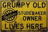 Wandbord – Grumpy old baker - Vintage Retro - Mancave - Wand Decoratie - Emaille - Reclame Bord - Tekst - Grappig - Metalen bord - Schuur - Mannen Cadeau - Bar - Café - Kamer - Tin