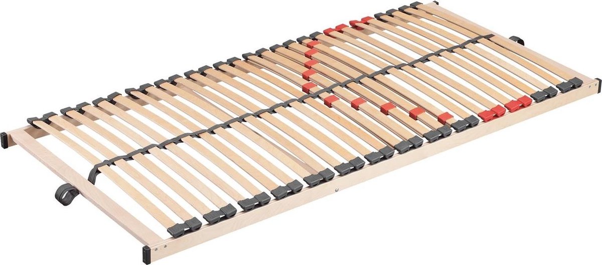 Lattenbodem vast Zittaro 120 x 200 cm – voor twijfelaar bed - Verstelbare Comfortzone – 28 Flexibele Multiplex Latten – Houten Kader – Volledig Gemonteerd Geleverd
