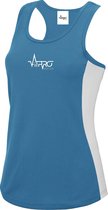 FitProWear Contrast Sporthemd Dames - Blauw/Wit - Maat XL - Singlet - Hemd - Sporttop - Hemden - Stringer - Tanktop - Sportkleding - Sporthemd - Fitness hemd - Mouwloos shirt