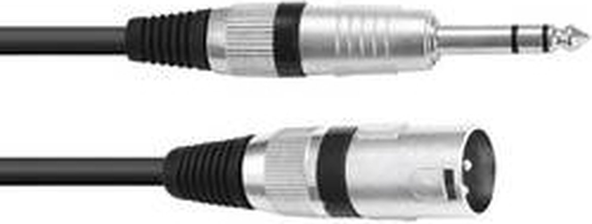 Omnitronic 30225197 XLR Adapterkabel [1x XLR-stekker 3-polig - 1x Jackplug male 6,3 mm (stereo)] 5.00 m Zwart