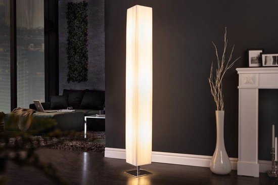Moderne design vloerlamp XXL 160cm witte vloerlamp met plissé kap | bol.com
