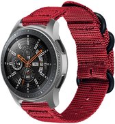 Nylon Smartwatch bandje - Geschikt voor Strap-it Samsung Galaxy Watch 46mm nylon gesp band - rood - Strap-it Horlogeband / Polsband / Armband