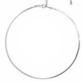 Zilveren platte ketting -snake motief- 45 cm-Charme Bijoux