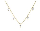 La Rosa Princesa Parel Ketting 42 cm Zilver Goud Plating