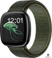 Strap-it Nylon smartwatch bandje - geschikt voor Fitbit Sense / Fitbit Versa 3 - groen