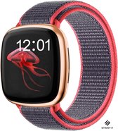 Nylon Smartwatch bandje - Geschikt voor  Fitbit Versa 3 nylon bandje - bright powder - Strap-it Horlogeband / Polsband / Armband