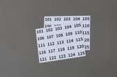 Sticker numbers for ESD Plastic tray 2x 101-125