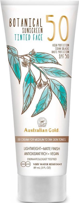 Australian Gold Botanical SPF 50 Tinted Face Medium - 88ml - zonnebrandcrème