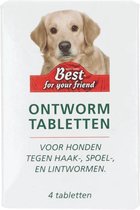 Best for your friend - ontwormtabletten honden - tegen haak-, spoel en lintwormen - 4 wormtabletten hond