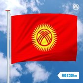 Vlag Kirgizie 200x300cm - Glanspoly