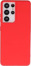 Lunso - Softcase hoes -  Samsung Galaxy S21 Ultra - Rood