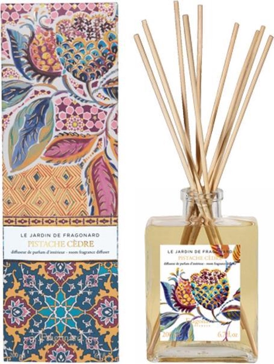 Fragonard Geurstokjes Home Fragrance Pistache Cèdre Room Diffuser & 10 Sticks