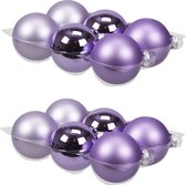 12x stuks kerstversiering kerstballen amethyst paars van glas - 8 cm - mat/glans - Kerstboomversiering