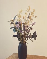 Droogbloemen - boeket - natuurlijke tinten - paars - groen - lavendel