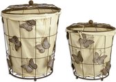 Kledingbak - Gietijzeren bak Vlinders - Set van 2 - 59,5 cm hoog