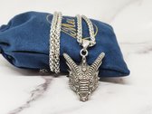 Mei's | Viking The Dragon ketting | ketting mannen / Viking ketting / mannen sieraad | Stainless Steel / 316L Roestvrij Staal / Chirurgisch Staal | 70 cm / zilver / Draak