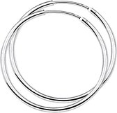 Nana Oorringen dames zilver ronde buis 32mm1,5mm 925 zilveren