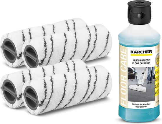 Kärcher Floor Cleaner' accessoires Plus – 4 rouleaux en microfibre GRIS –  Nettoyant... | bol.com