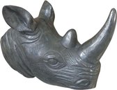 Deco4yourhome - Deco. Neushoorn Skull - Antiek Zilver - Metaal