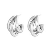 Yehwang -Oorbel - Olympic - Zilverkleurig - Earring - Stainless Steel