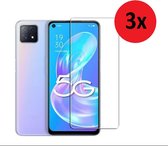 Oppo A73 5G Screenprotector - Oppo A73 5G Tempered Glass 3x