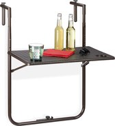 Relaxdays balcon table réglable - table pliante marron - balcon table suspendue - table pliable