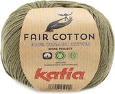 Katia Fair Cotton Kaki Kleurnr. 36 - 1 bol - biologisch garen - haakkatoen - amigurumi - ecologisch - haken - breien - duurzaam - bio - milieuvriendelijk - haken - breien - katoen - wol - biowol - garen - breiwol - breigaren
