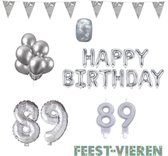 89 jaar Verjaardag Versiering Pakket Zilver