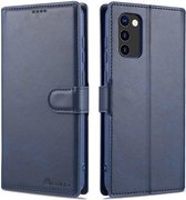 AZNS Samsung Galaxy A02s Hoesje Book Case Kunst Leer Blauw