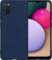 Samsung A02s Hoesje Siliconen Case Cover - Samsung Galaxy A02s Hoesje Siliconen Hoes Siliconen - Donker Blauw