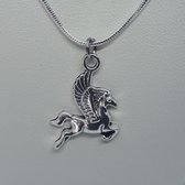 Pegasus ketting zilverkleurig