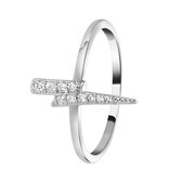 Lucardi Dames Ring bliksemschicht - Ring - Cadeau - Echt Zilver - Zïlverkleurig - Zilverkleurig